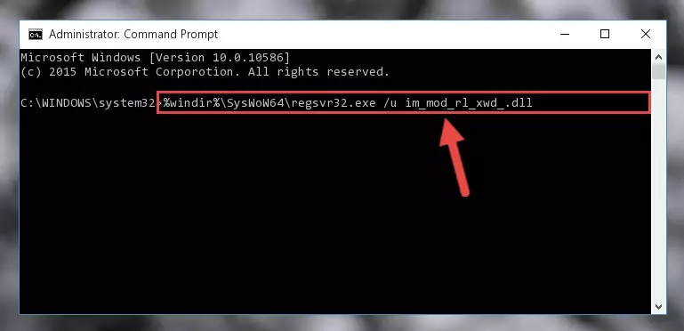 Reregistering the Im_mod_rl_xwd_.dll file in the system