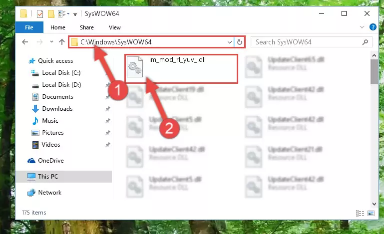 Copying the Im_mod_rl_yuv_.dll file to the Windows/sysWOW64 folder
