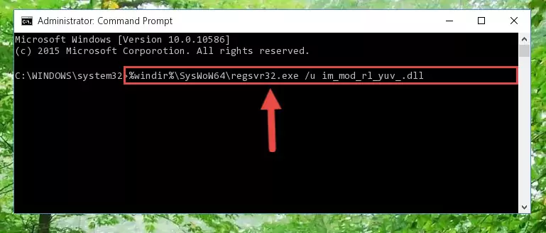 Creating a new registry for the Im_mod_rl_yuv_.dll file in the Windows Registry Editor