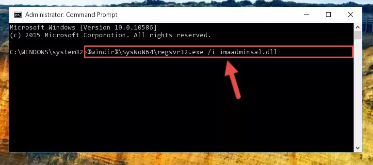 Uninstalling the Imaadminsal.dll file's broken registry from the Registry Editor (for 64 Bit)