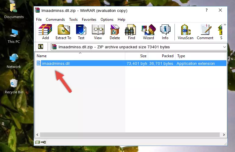 Copying the Imaadminss.dll file into the software's file folder