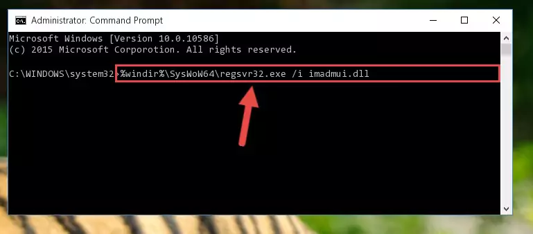 Uninstalling the Imadmui.dll file from the system registry