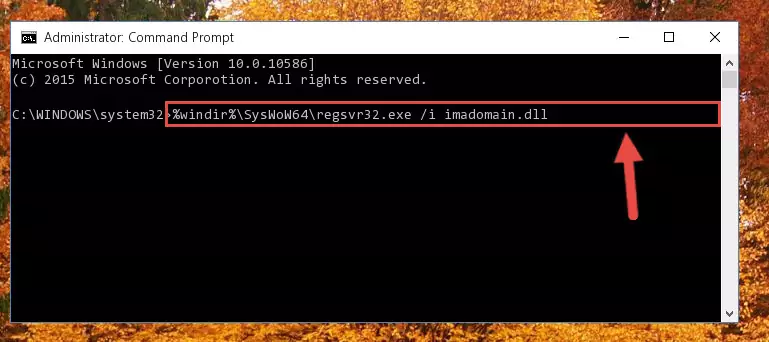 Deleting the damaged registry of the Imadomain.dll