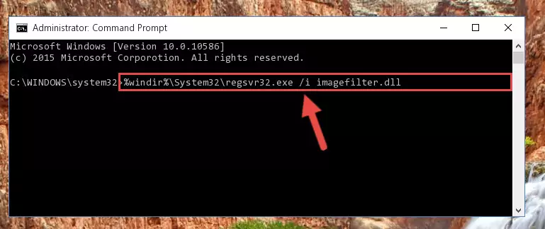 Deleting the damaged registry of the Imagefilter.dll