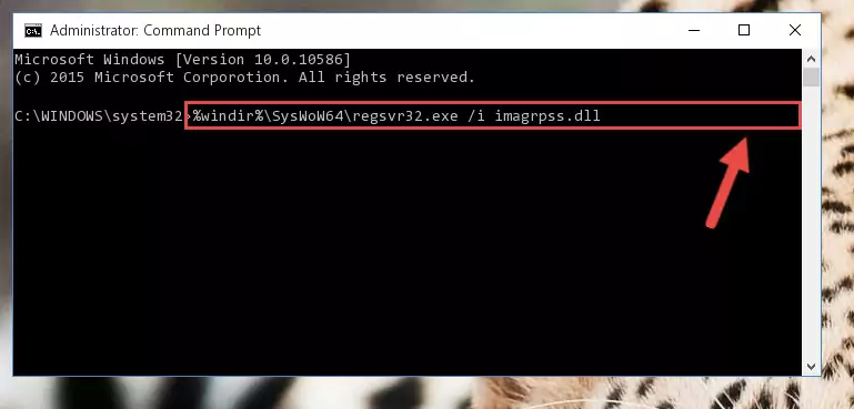 Uninstalling the Imagrpss.dll file from the system registry
