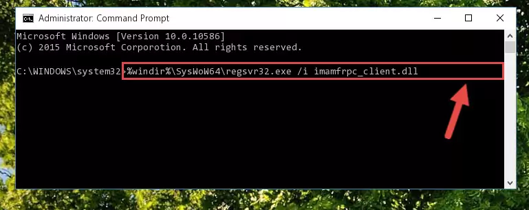 Uninstalling the Imamfrpc_client.dll library from the system registry