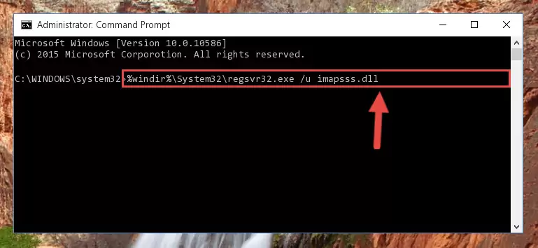 Reregistering the Imapsss.dll file in the system