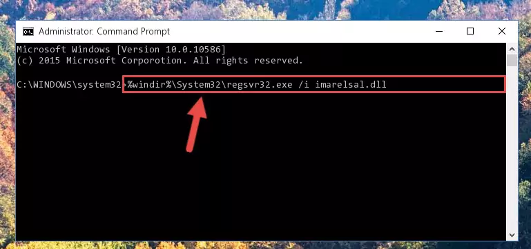Deleting the Imarelsal.dll library's problematic registry in the Windows Registry Editor