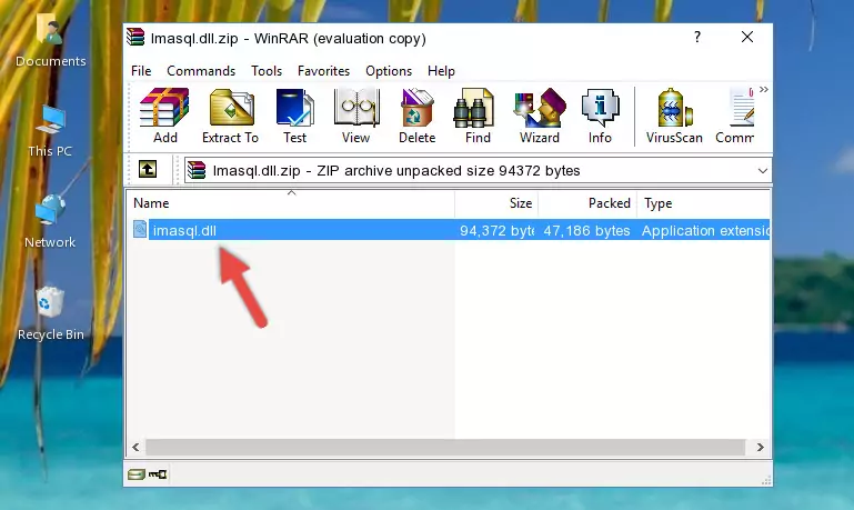 Copying the Imasql.dll file into the software's file folder
