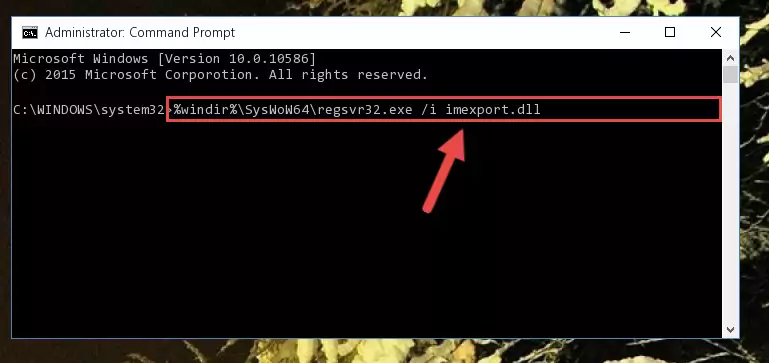 Uninstalling the damaged Imexport.dll file's registry from the system (for 64 Bit)