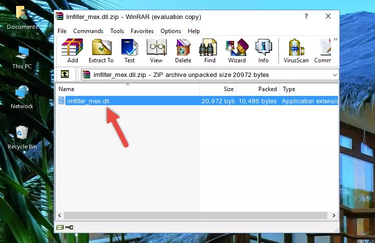 Pasting the Imfilter_mex.dll library into the program's installation directory