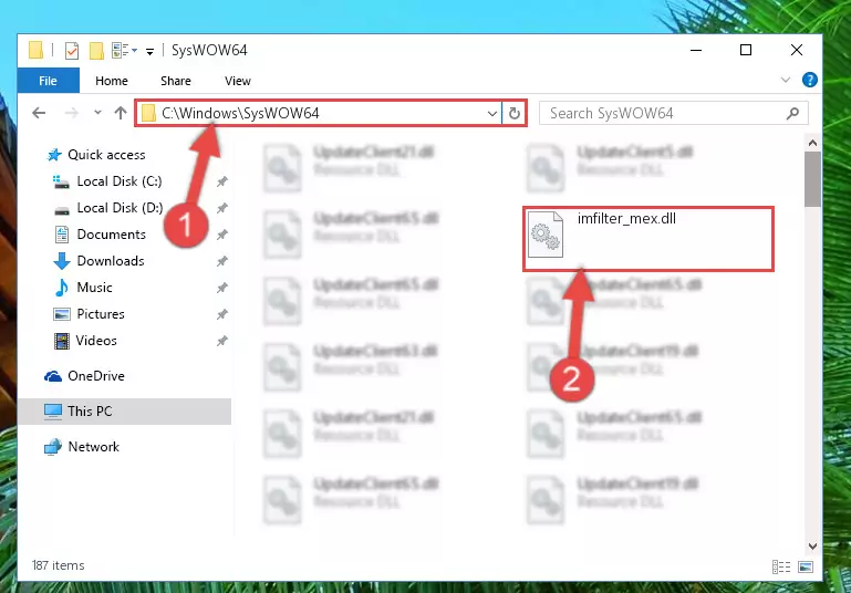 Extracting the Imfilter_mex.dll library to the desktop