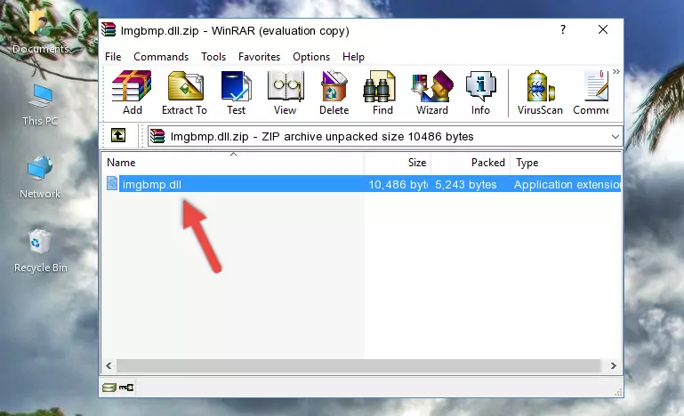 Pasting the Imgbmp.dll file into the software's file folder