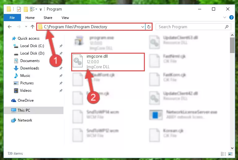 Uninstalling the Imgcore.dll library's problematic registry from Regedit (for 64 Bit)