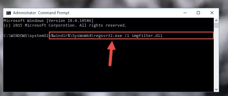 Cleaning the problematic registry of the Imgfilter.dll library from the Windows Registry Editor
