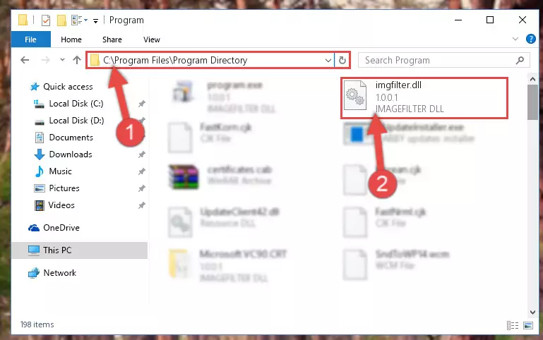 Uninstalling the Imgfilter.dll library's broken registry from the Registry Editor (for 64 Bit)
