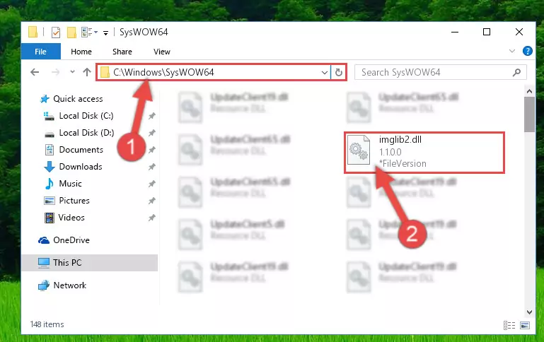 Pasting the Imglib2.dll file into the Windows/sysWOW64 folder