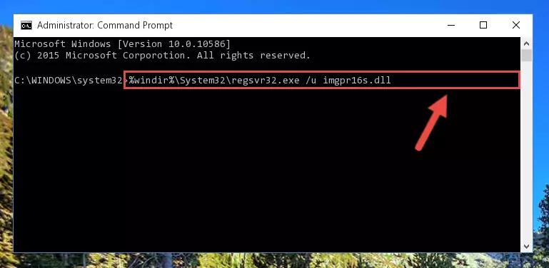 Reregistering the Imgpr16s.dll library in the system