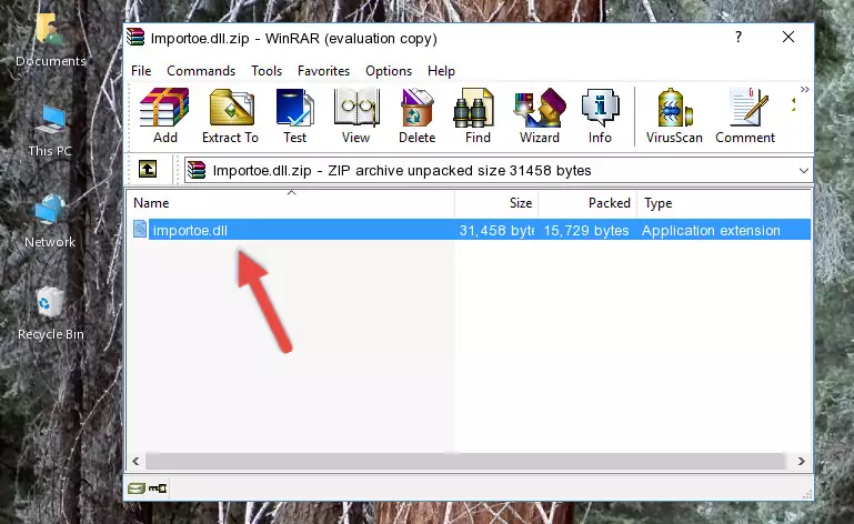 Copying the Importoe.dll file into the software's file folder