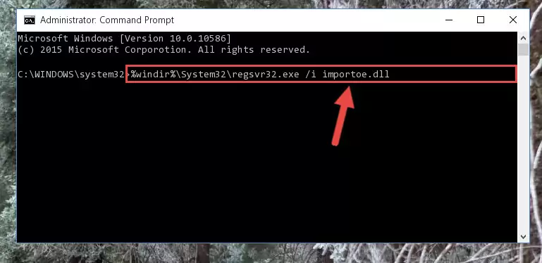 Cleaning the problematic registry of the Importoe.dll file from the Windows Registry Editor