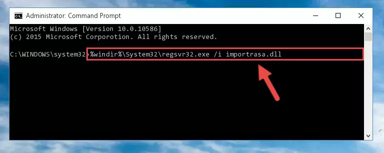 Deleting the damaged registry of the Importrasa.dll