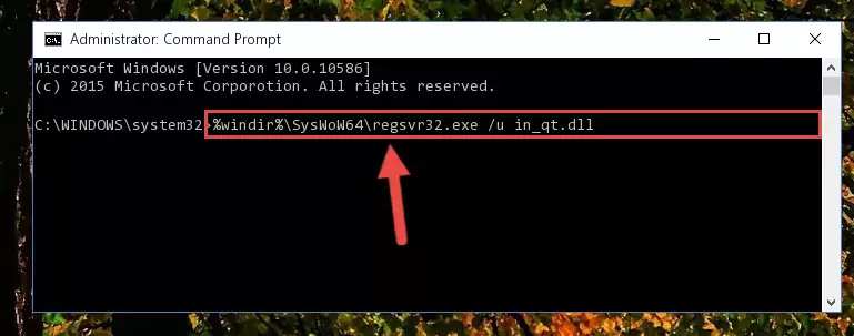 Reregistering the In_qt.dll file in the system