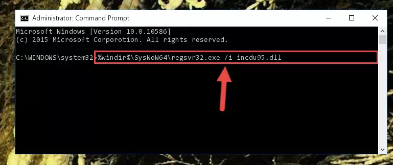 Deleting the damaged registry of the Incdu95.dll