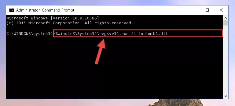 Cleaning the problematic registry of the Inetmib1.dll file from the Windows Registry Editor