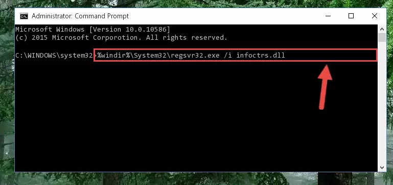 Deleting the damaged registry of the Infoctrs.dll
