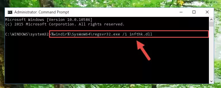 Uninstalling the damaged Infthk.dll file's registry from the system (for 64 Bit)