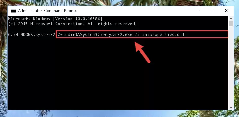 Cleaning the problematic registry of the Iniproperties.dll library from the Windows Registry Editor