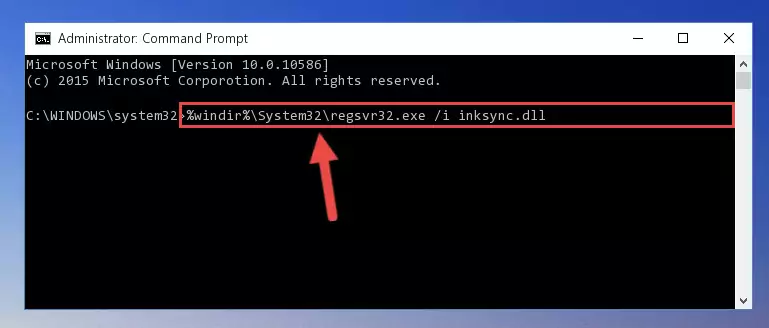 Deleting the Inksync.dll library's problematic registry in the Windows Registry Editor