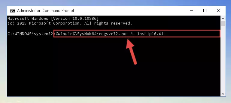 Creating a clean and good registry for the Inshlp16.dll file (64 Bit için)