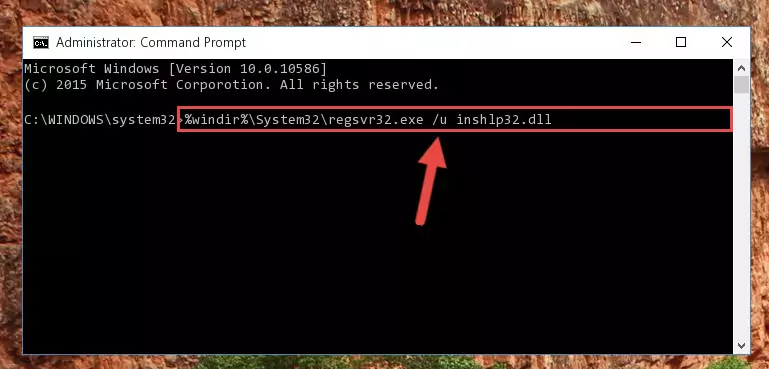 Reregistering the Inshlp32.dll file in the system