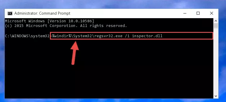 Deleting the Inspector.dll library's problematic registry in the Windows Registry Editor