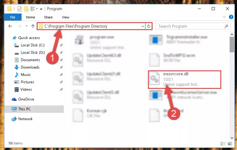 Choosing the Inssvrcore.dll library