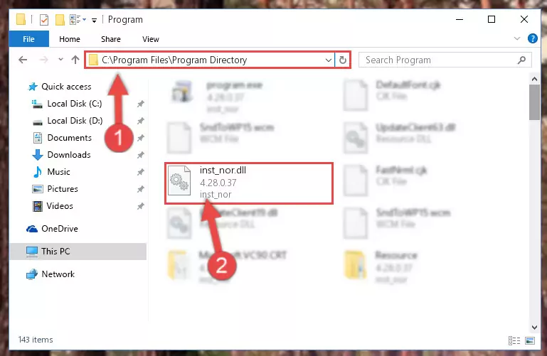 Choosing the Inst_nor.dll library