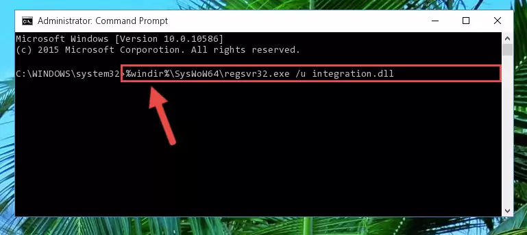 Reregistering the Integration.dll file in the system