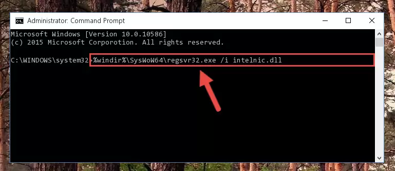 Uninstalling the broken registry of the Intelnic.dll library from the Windows Registry Editor (for 64 Bit)