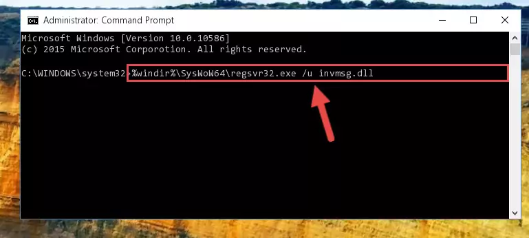 Reregistering the Invmsg.dll file in the system (for 64 Bit)