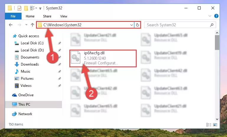 Copying the Ip6fwcfg.dll file to the Windows/sysWOW64 folder