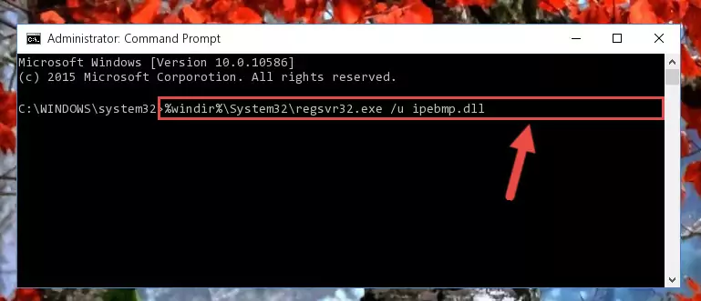 Reregistering the Ipebmp.dll file in the system