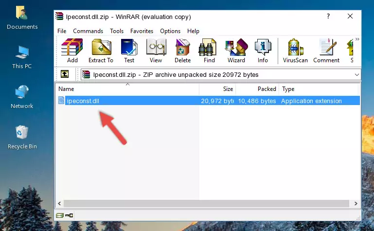 Pasting the Ipeconst.dll file into the software's file folder