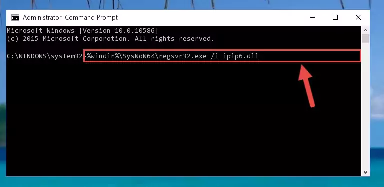 Deleting the Iplp6.dll library's problematic registry in the Windows Registry Editor