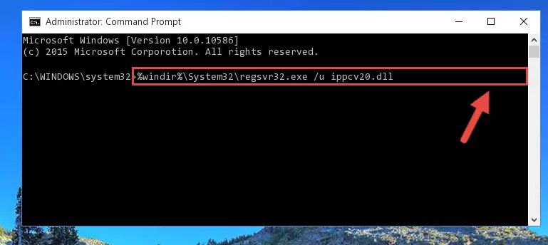 Extracting the Ippcv20.dll file from the .zip file