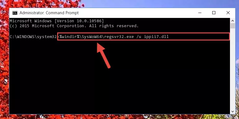 Reregistering the Ippii7.dll library in the system