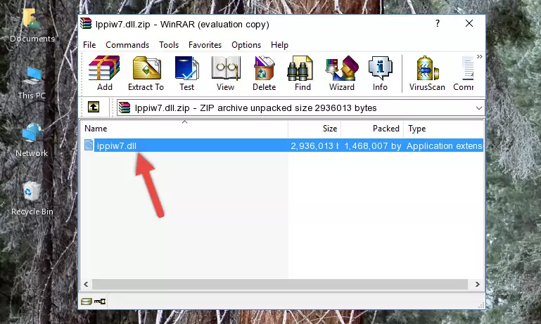 Copying the Ippiw7.dll file into the software's file folder