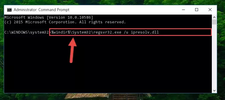 Reregistering the Ipresolv.dll library in the system