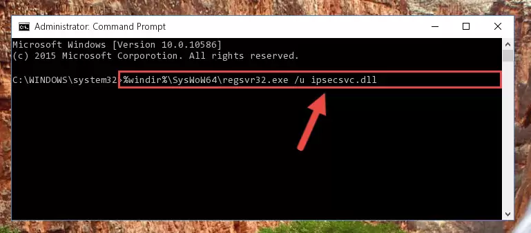 Reregistering the Ipsecsvc.dll file in the system