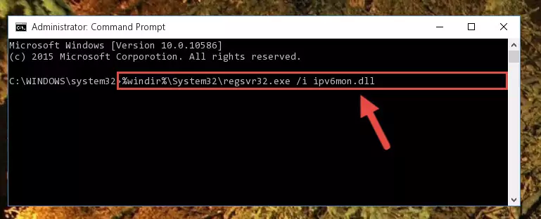 Uninstalling the Ipv6mon.dll file from the system registry